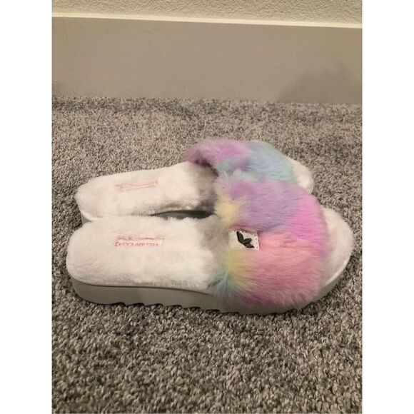 Koolaburra UGG Fuzz Ah Pastel Slides Women’s Size 6 - Picture 2 of 6